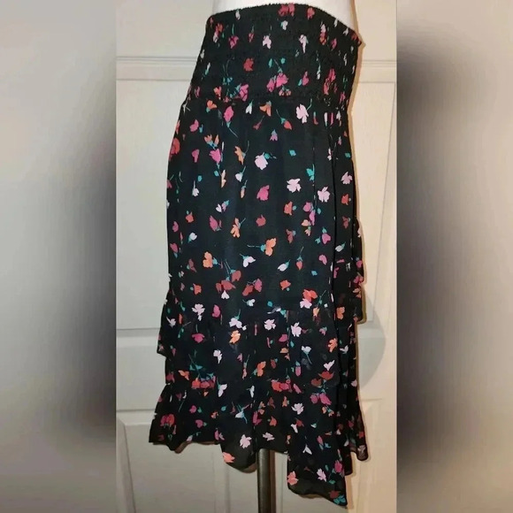 NWT! Joie Silk Gorowen Floral Print A-line Skirt Asymmetric Ruffle Hem S - Picture 6 of 12